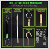 NNEDSZ 11FT/3.3M Fiberglass Running Wire, Pull Push Rod, Fish Tape Cable Coaxial Electrical Fish Tape Pull Push Kit