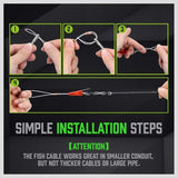 NNEDSZ 11FT/3.3M Fiberglass Running Wire, Pull Push Rod, Fish Tape Cable Coaxial Electrical Fish Tape Pull Push Kit