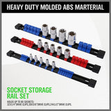 NNEDSZ 6-Piece Socket Organizer Set, Sockets Holder Rack Rail Mountable 86 Sliding Clips, Premium Quality Socket Holders Workshop Organiser