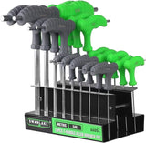 NNEDSZ 18-Piece T-Handle Allen Key Set, Inch/Metric Long Arm Ball End Hex Key Wrench Set, MM(1.5mm-10mm) SAE(1/16"-3/8")