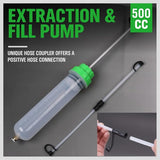 NNEDSZ Fluid Extractor, Oil Extraction & Fill Pump, Fluid Syringe Pump Manual Suction Vacuum Fuel Car Transfer (500ML)