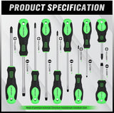 NNEDSZ 11PCS Screwdriver Set, Magnetic 5 Phillips and 5 Flat Head Tips for Fastening and Loosening Seized (11PCS)