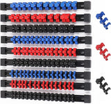 NNEDSZ Organizer Socket Holder, 9PCS 1/4-Inch x 48 Clips, 3/8-Inch x 45 Clips, 1/2-Inch x 36 Clips, Premium Quality Socket Clip Rail Holder (9PC)