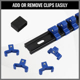 NNEDSZ Organizer Socket Holder, 9PCS 1/4-Inch x 48 Clips, 3/8-Inch x 45 Clips, 1/2-Inch x 36 Clips, Premium Quality Socket Clip Rail Holder (9PC)