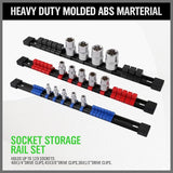 NNEDSZ Organizer Socket Holder, 9PCS 1/4-Inch x 48 Clips, 3/8-Inch x 45 Clips, 1/2-Inch x 36 Clips, Premium Quality Socket Clip Rail Holder (9PC)