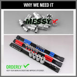 NNEDSZ Organizer Socket Holder, 9PCS 1/4-Inch x 48 Clips, 3/8-Inch x 45 Clips, 1/2-Inch x 36 Clips, Premium Quality Socket Clip Rail Holder (9PC)