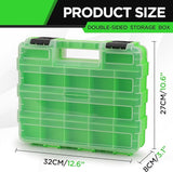 NNEDSZ Small Parts Organizer, 34-Compartments Double Side Storage Box with Removable Dividers, Tools Box Screw Organizer For Nuts, Bolts, Screws, Nails, Small Hardware