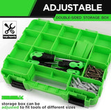 NNEDSZ Small Parts Organizer, 34-Compartments Double Side Storage Box with Removable Dividers, Tools Box Screw Organizer For Nuts, Bolts, Screws, Nails, Small Hardware