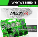 NNEDSZ Small Parts Organizer, 34-Compartments Double Side Storage Box with Removable Dividers, Tools Box Screw Organizer For Nuts, Bolts, Screws, Nails, Small Hardware