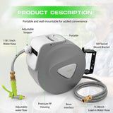NNEDSZ Garden SpGun Auto Rewind Wall Water Hose Mount Hose Reel 30M Retractable