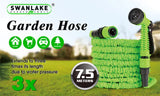 NNEDSZ 25FT Water Garden Hose Flexible Expandable Pipe Car Wash W/ Spray Nozzle Gun