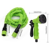 NNEDSZ 25FT Water Garden Hose Flexible Expandable Pipe Car Wash W/ Spray Nozzle Gun