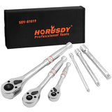 NNEDSZ Mini Ratchet Spanner 1/2 3/8 1/4 Drive 90 Tooth Extension Bar Workshop With Bag