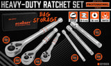 NNEDSZ Mini Ratchet Spanner 1/2 3/8 1/4 Drive 90 Tooth Extension Bar Workshop With Bag
