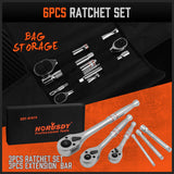 NNEDSZ Mini Ratchet Spanner 1/2 3/8 1/4 Drive 90 Tooth Extension Bar Workshop With Bag