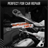 NNEDSZ Mini Ratchet Spanner 1/2 3/8 1/4 Drive 90 Tooth Extension Bar Workshop With Bag