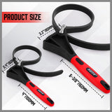 NNEDSZ 2x Rubber Strap Wrench Adjustable DIY Plumber Jars Hose Pipe Oil Filter Opener