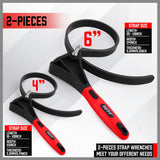 NNEDSZ 2x Rubber Strap Wrench Adjustable DIY Plumber Jars Hose Pipe Oil Filter Opener