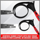 NNEDSZ 2x Rubber Strap Wrench Adjustable DIY Plumber Jars Hose Pipe Oil Filter Opener