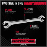 NNEDSZ SEDY 4Pc Flare Nut Wrench Set Offset End Spanner Metric CR-V Steel Storage Pouch
