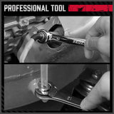 NNEDSZ SEDY 4Pc Flare Nut Wrench Set Offset End Spanner Metric CR-V Steel Storage Pouch