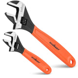 NNEDSZ 2x Adjustable Wrench Set 6" 10" Wide Jaw Spanner Cr-V Steel Workshop Metric SAE
