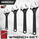 NNEDSZ SEDY 4Pc Adjustable Wrench Set Shifter Heavy Duty SAE & Metric Household Repair