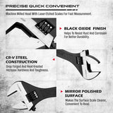 NNEDSZ SEDY 4Pc Adjustable Wrench Set Shifter Heavy Duty SAE & Metric Household Repair