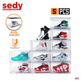 NNEDSZ 10PC  Stackable Shoe Display Box Hard Acrylic Sneaker Storage Containers Case