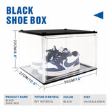 NNEDSZ 5PC  Black Stackable Shoe Display Box Hard Acrylic Sneaker Storage Containers Case