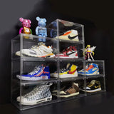 NNEDSZ 10PC  Black Stackable Shoe Display Box Hard Acrylic Sneaker Storage Containers Case
