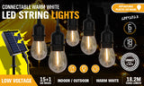NNEDSZ Solar Power 15 LED 18.2M Festoon String Lights Wedding Party WaterProof
