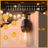 NNEDSZ Solar Power 15 LED 18.2M Festoon String Lights Wedding Party WaterProof