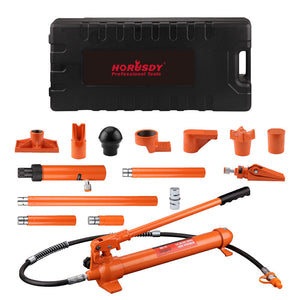 NNEDSZ 12T Porta Power Kit Hydraulic Ram Pump Oil Hose Automotive Body Repair Tool
