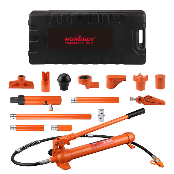NNEDSZ 12T Porta Power Kit Hydraulic Ram Pump Oil Hose Automotive Body Repair Tool