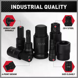 NNEDSZ 107Pc Hex & Torx Bit Socket Set E-Torx Extra Long Allen Key Sockets Metric & SAE