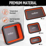 NNEDSZ 3Pc Orange Magnetic Parts Tray Set Tool Trays Storage Organizer Screw