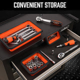 NNEDSZ 3Pc Orange Magnetic Parts Tray Set Tool Trays Storage Organizer Screw