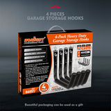 NNEDSZ HORUSDY Large 4Pc Wall Mount Hook Set Heavy Duty Garage Kayak Holder Bike Rack
