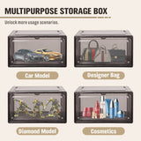 NNEDSZ 10Pcs Premium Acrylic Shoe Box Sneaker Display Storage Case  Boxes Magnetic Door Au