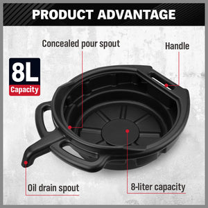 NNEDSZ SEDY 8L Oil Change Pan Drain TPortable Dish Coolant Recovery Pan Black