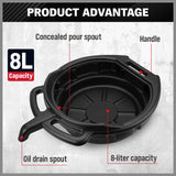 NNEDSZ SEDY 8L Oil Change Pan Drain TPortable Dish Coolant Recovery Pan Black