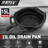NNEDSZ SEDY 15L Oil Change Pan Drain TPortable Dish Coolant Recovery Pan Black