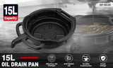 NNEDSZ SEDY 15L Oil Change Pan Drain TPortable Dish Coolant Recovery Pan Black