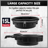 NNEDSZ SEDY 15L Oil Change Pan Drain TPortable Dish Coolant Recovery Pan Black