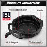 NNEDSZ SEDY 15L Oil Change Pan Drain TPortable Dish Coolant Recovery Pan Black