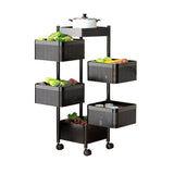 NNEDSZ Removable Kitchen Trolley Cart Vegetable Storage Organiser Holder Rotating Rack