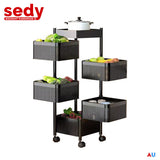 NNEDSZ Removable Kitchen Trolley Cart Vegetable Storage Organiser Holder Rotating Rack
