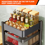 NNEDSZ Removable Kitchen Trolley Cart Vegetable Storage Organiser Holder Rotating Rack