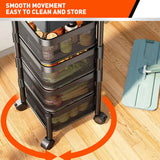 NNEDSZ Removable Kitchen Trolley Cart Vegetable Storage Organiser Holder Rotating Rack